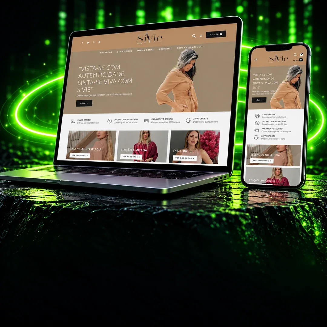 Loja virtual de moda SIVie em computador e smartphone